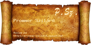 Prommer Szilárd névjegykártya