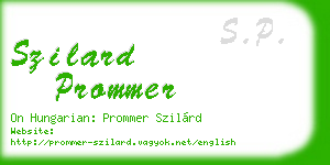 szilard prommer business card